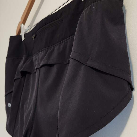 Lululemon Athletica Black Speed Up Shorts 3" With Lining Size 12 - Picture 1 of 13